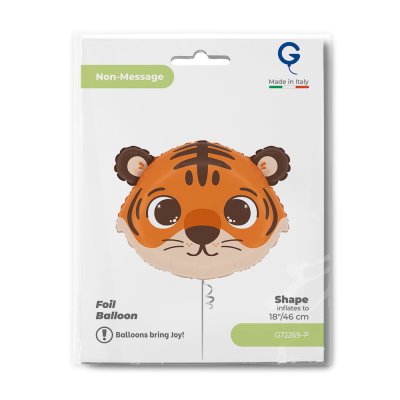 Tiger head 18"/46cm foil inflatable balloon - g72269-p-b.jpg