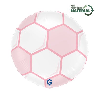 Circle - Soccer ball pink 18"/46cm foil inflatable balloon