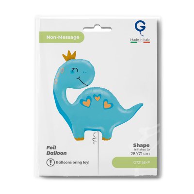 Dinosaur blue 28"/71cm foil inflatable balloon - g72168-p-b.jpg