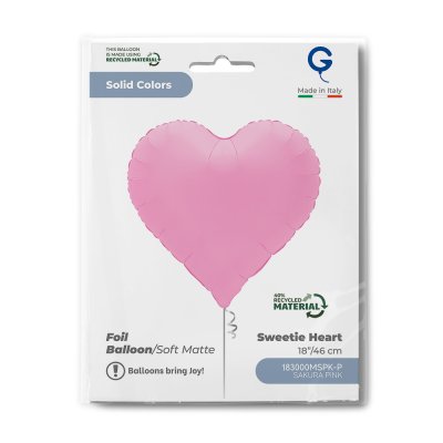 Heart matte pink Sakura 18"/46cm foil inflatable balloon - 183000mspk-p-b.jpg