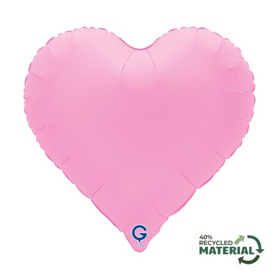 Heart matte pink Sakura 18"/46cm foil inflatable balloon