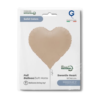 Heart matte Cappuccino 18"/46cm foil inflatable balloon - 183000mcap-p-b.jpg