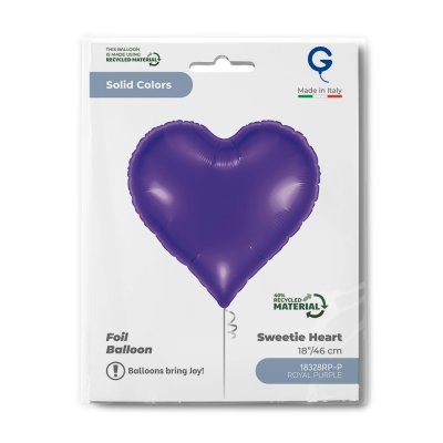 Royal purple heart 18"/46cm foil inflatable balloon - 18328rp-p-b.jpg