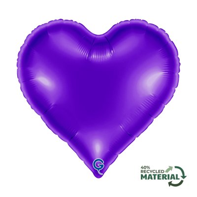 Royal purple heart 18"/46cm foil inflatable balloon