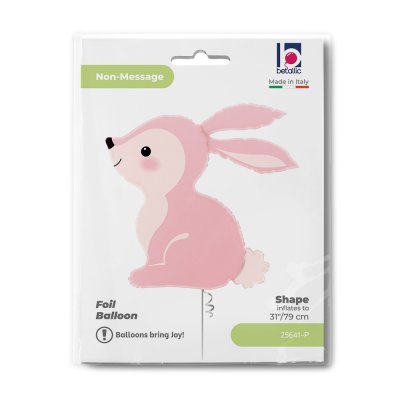 Bunny pink 31"/79cm foil inflatable balloon - 25641-p-b.jpg