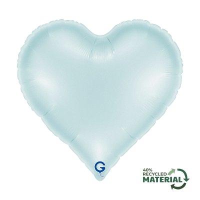 Heart satin blue 18"/46cm foil inflatable balloon