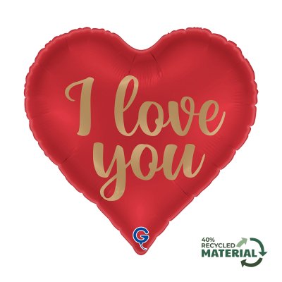 Heart - I Love You red 18"/46cm foil inflatable balloon
