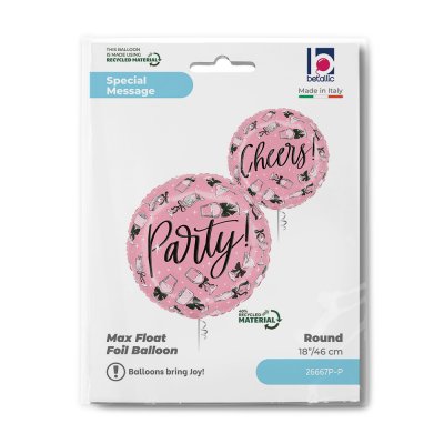 Circle - Party!/Cheers! Pink 18"/46cm Inflatable Foil Balloon - 26667p-p-b.jpg