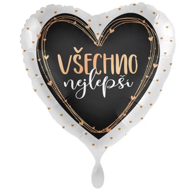 Heart NB All the best CZ 43cm - foil balloon