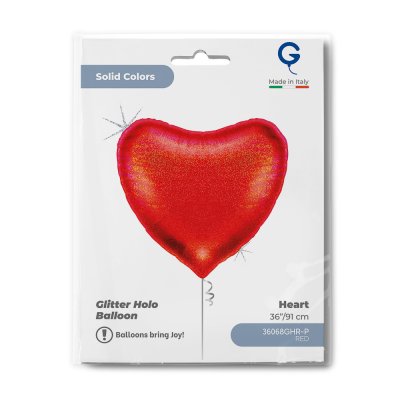 Heart red holographic 36"/91cm foil inflatable balloon - 36068ghr-p-b.jpg