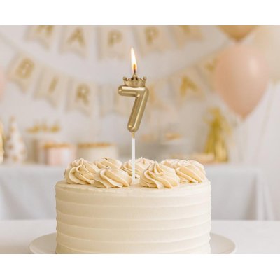 Candle cake number 7 gold with crown, 6cm - 102797.jpg
