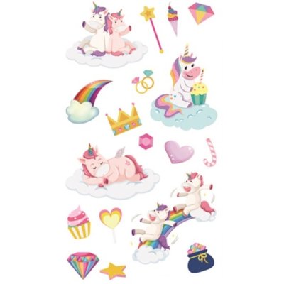 Tattoo stickers Unicorns 10.5x6cm