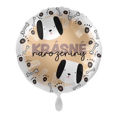 Circle Beautiful birthday dogs CZ 43cm - foil balloon
