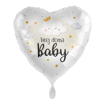 Heart Welcome Home Baby CZ 43cm - foil balloon