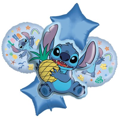 Bouquet "Stitch & Angel" foil balloons, 5 pcs