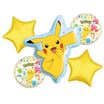 Bouquet of "Pikachu" foil balloons, 5 pcs