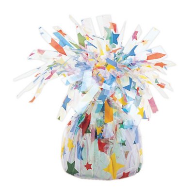 Weighs foil white with colored stars