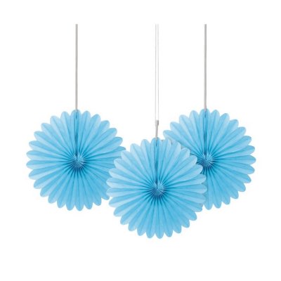 Rosette decorative powder blue, 3 pcs