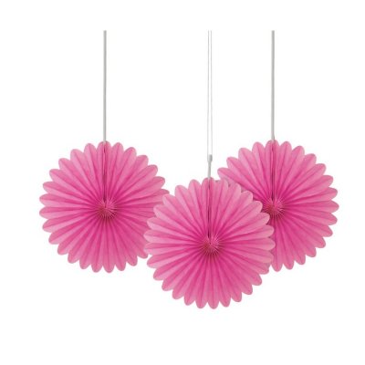 Decorative pink rosette, 3 pcs
