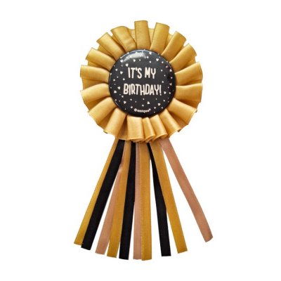 Birthday brooch "ItÂ´s my Birthday" gold-black