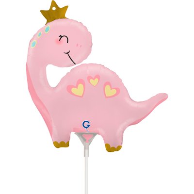 MINI Dinosaur pink 14"/35cm foil balloon