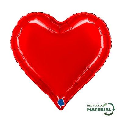 Heart shiny red NB 18"/46cm foil inflatable balloon