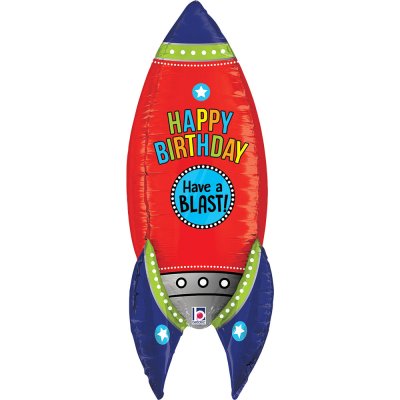 HB Rocket "Have a Blast!" 33"/84cm foil balloon - 35253-dimensionals-blasting-birthday-rocket-view2-b.jpg