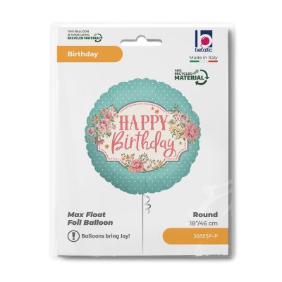 Circle - Antique Birthday 18"/46cm Foil Balloon - 36885p-p-b.jpg