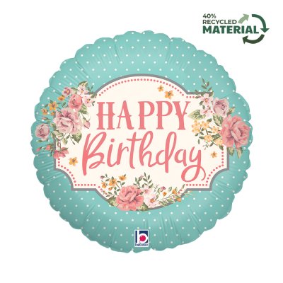 Circle - Antique Birthday 18"/46cm Foil Balloon