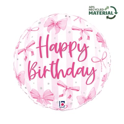 Circle - Happy Birthday Small Pink 18"/46cm Foil Balloon
