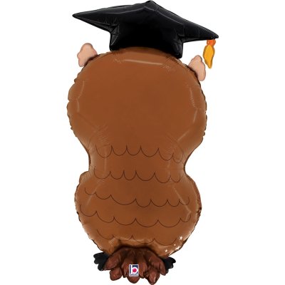 Owl with Diploma "Congrats Grad" 30"/76cm Foil Balloon - 25346-grad-owl-diploma-view3-b.jpg