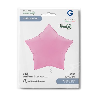 Star Matte Pink Sakura 18"/46cm Foil Balloon - 192000mspk-p-b.jpg