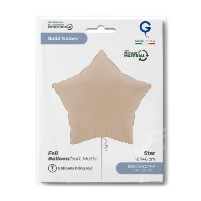 Star matte Cappuccino 18"/46cm foil balloon - 192000mcap-p-b.jpg