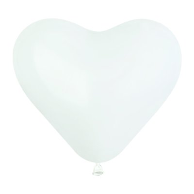 Heart-shaped balloon 16cm #001 white (100pcs/pack)