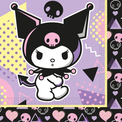 Eco paper napkins "Kuromi" 33x33cm, 20 pcs - 98637 NAPKIN ICON back side.png