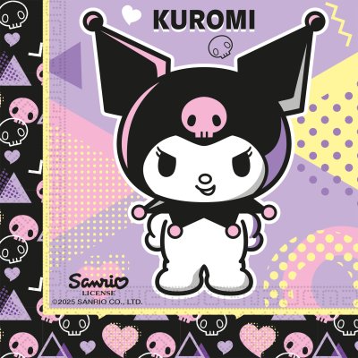 Eco paper napkins "Kuromi" 33x33cm, 20 pcs