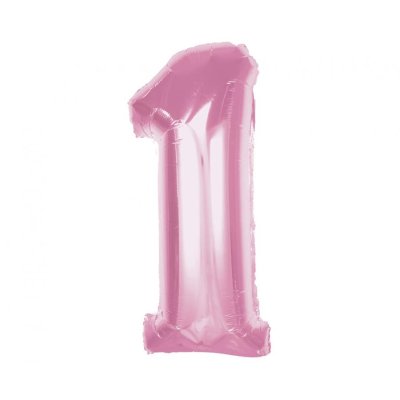 Part "1" pink 92cm foil balloon