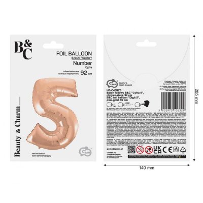 ÄŚĂslice "5" rosegold 92cm foil balloon - 96978.jpg