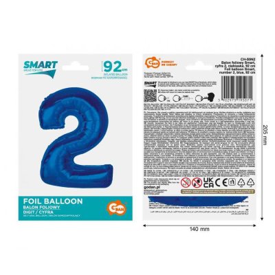 ÄŚeslice "2" blue 92cm foil balloon - 89433.jpg