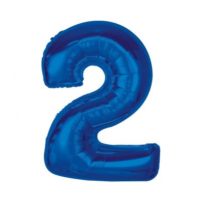 ÄŚeslice "2" blue 92cm foil balloon
