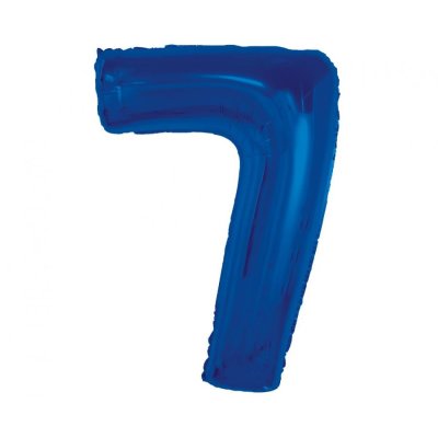 Size "7" blue 92cm foil balloon