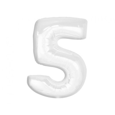 Size "5" white 92cm foil balloon