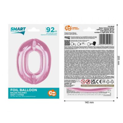 Äśslice "0" pink 92cm foil balloon - 89337.jpg