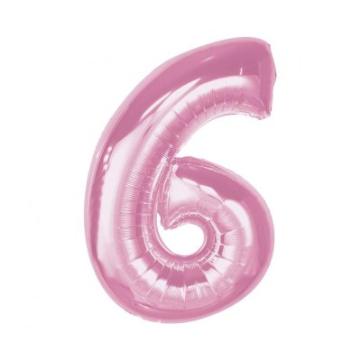 Äśslice "6" pink 92cm foil balloon