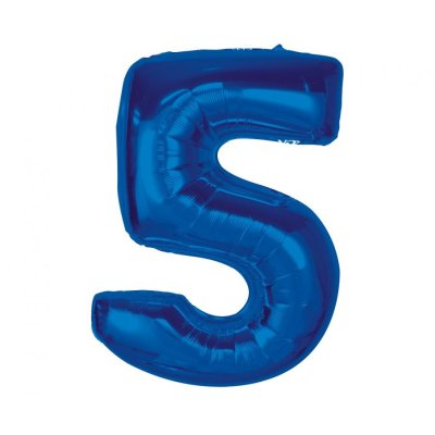ÄŚeslice "5" blue 92cm foil balloon