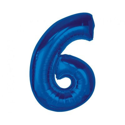 ÄŚeslice "6" blue 92cm foil balloon