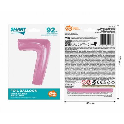 Äśslice "7" pink 92cm foil balloon - 89403.jpg