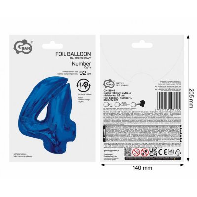ÄŚeslice "4" blue 92cm foil balloon - 101854.jpg