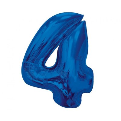ÄŚeslice "4" blue 92cm foil balloon