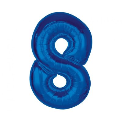 Size "8" blue 92cm foil balloon